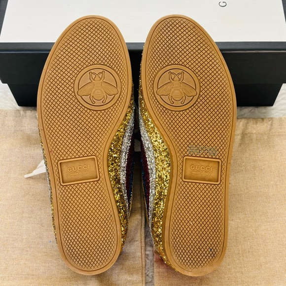 Gucci 494609 Multicolor Glitters Heart Rhinestones Sneakers Shoes w/ Dustbag/box - Picture 16 of 16